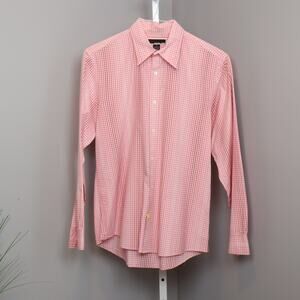 Michael Kors Men’s Pink Gingham Check Shirt – Size Small